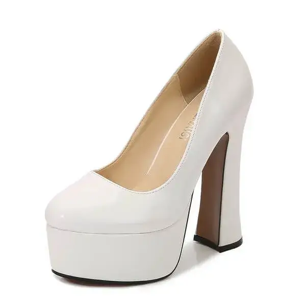Lizitool Women Plus Size Fashion Sexy Thick-Soled Chunky Heel Platform Round-Toe High-Heeled Shoes Wedges